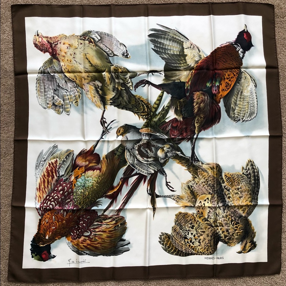 Authentic Hermès scarf Belle Chasse by Henri de Linares